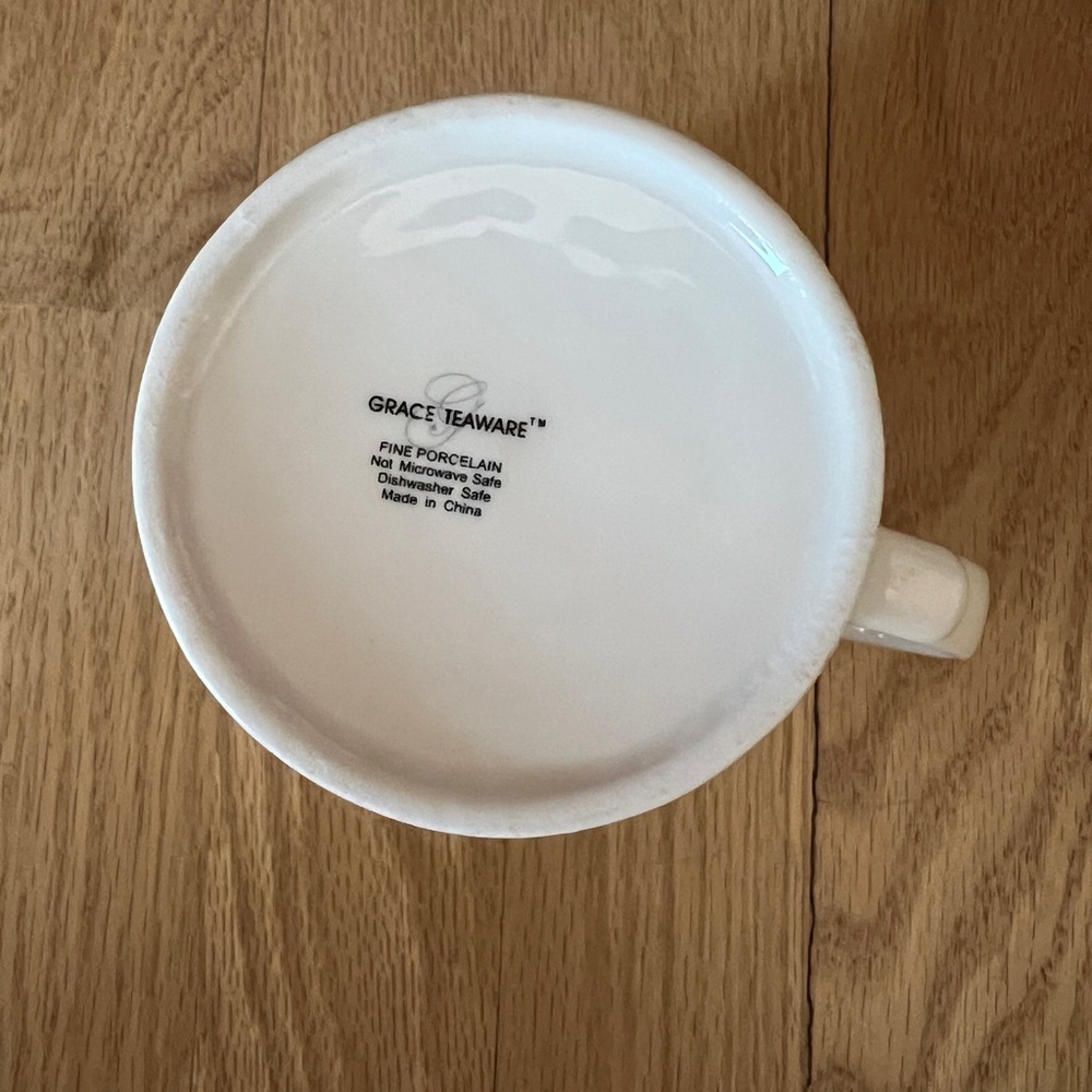 Grace Teaware Floral Rim Tea Cup Coffee Mug Porcelain - Picture 5 of 5